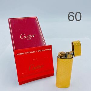 5A003 Cartier カルティエ ライター オイル ゴールド 7412786 喫煙具 煙草グッズ 元箱付 