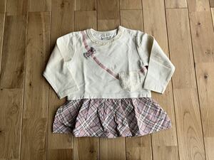 新品 conoco 女の子 ベビー ポシェット風 トップス チュニック ペプラム 90センチ