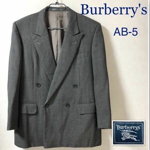 Burberrys バーバリー　テーラードジャケット ダブル　サイドベンツ　ウール&モヘア　AB-5 サイズM相当　三陽商会　グレー