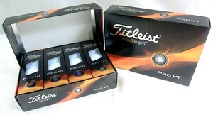 1000円スタート ゴルフボール 計24点まとめ ACUSHNET アクシネット Titleist PRO V1 タイトレスト ゴルフ用品 箱付 HNO BB①217