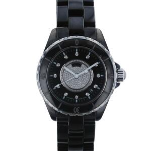 【水曜定休日・木曜発送】【中古】【RI】CHANEL シャネル 時計 自動巻き/メンズ H1757 ブラック J12 38㎜ センターダイヤモンド