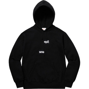 DSMG箱未開封 国内正規品 納品書付Supreme Comme des Garcons SHIRT Split Box Logo Hooded Sweatshirt 黒S BLACKボックスロゴパーカー