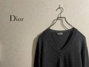 ◯ イタリア製 Dior HOMME レイヤード Vネック ニット セーター / ディオール オム ウール エディスリマン グレー XXS Mens #Sirchive