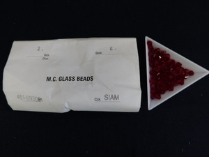 2920△未使用 チェコビーズ M.C.GLASS BEADS SIAM シャム SUPERIOR CRYSTAL