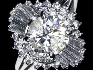 IVR11157SS【1円～】新品【RK宝石】《Diamond》上質ダイヤモンド 特大1.095ct 極上脇石ダイヤモンド 総計0.77ct Pt900 超高級リング ダイヤ