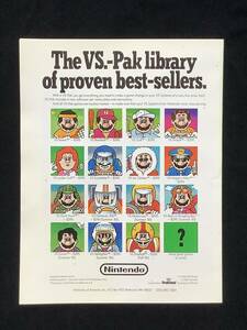 任天堂 / チラシ　　The VS.-Pak Library　　1985年