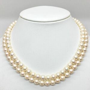 「アコヤ本真珠ネックレスおまとめ」a約68g 約7-7.5mmパール pearl necklace accessory jewelry silver DA0