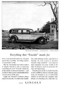 ◆1932年の自動車広告　リンカーン　Lincoln　フォード　Ford