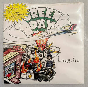 ■1995年 UK盤 新品シールド Green Day - Longview 7”EP Sticker Sheet付属 WO287X Reprise Records