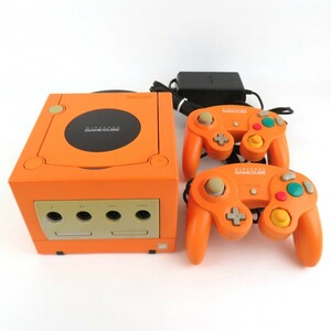任天堂 GAMECUBE ニンテンドー ゲームキューブ DOL-001(JPN) 本体 コントローラ×2 DOL-003 オレンジ ACアダプタ 0516-033