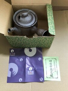 TS0407 萬古焼　小鳥　水屋　茶注　急須　千秋不易　在銘　煎茶道具　カラクリ