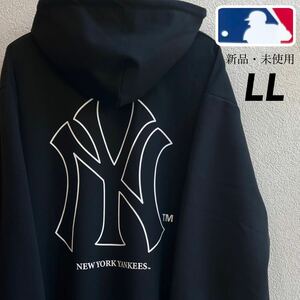 希少【LL】MLB 公式 ヤンキース ビッグロゴ ポケット付き 長袖 スウェット パーカー●メンズ ドジャース 大谷翔平 グッズ XL 3L