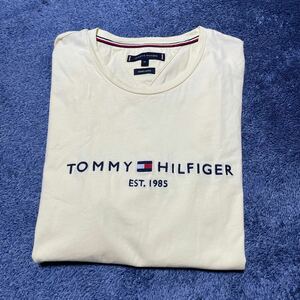 ②TOMMY HILFIGER トミーヒルフィガー オーガニックコットン Tシャツ メンズサイズXL イエロー系