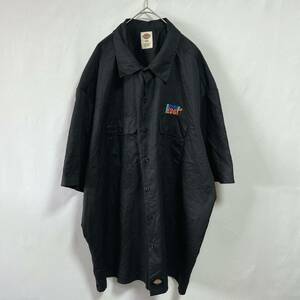 Dickies ディッキーズ　ワークシャツ 半袖シャツ ロゴ刺繍　ブラック　ビッグサイズ3XL オーバーサイズ