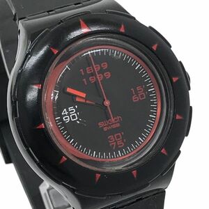 SWATCH スウォッチ 100x100 Milan AG1999 SHB106 腕時計 アナログ クオーツ ブラック レッド ラバーベルト 新品電池交換済み 動作確認済み