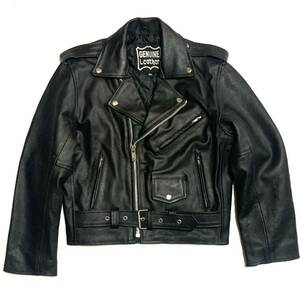 即決★GENUINE Leather★Sサイズ レザーライダースジャケット ジュニュイン メンズ 36 ダブル 本革 ロック 本皮 ツーリング ライディング