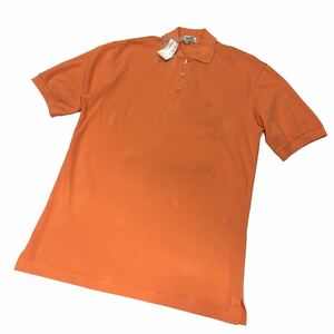▼タグ付き HERMES エルメス オレンジ ポロシャツ サイズM メンズ 男性用 半袖 トップス コットン RC3831