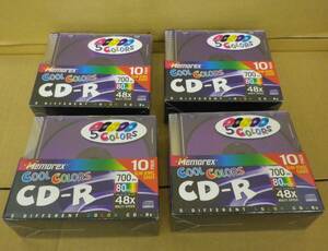 10パック×4個◆Memorex クール カラー CD-R 700MB 80min◆新品未開封/40枚/ケース入り