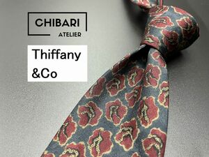 【超美品】TIFFANY&CO　ティファニー　ドット柄　ネクタイ　3本以上送料無料　ブラックグレイ　0404200