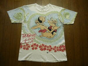 90s　USA製　ヴィンテージ　ポパイ　半袖　Tシャツ　1995　POPEYE LOVES OLIVE　ビッグプリント