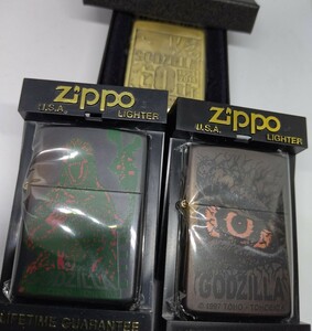 GODZILLA ZIPPO 3個セット 1997年 2014年 ゴジラ 全て未使用品