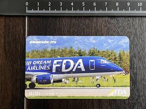 激レア　FDAひこうきカード エンブラエル　EMBRAER175 JA13FJ 飛行機　航空　空港　ボーイング　信州松本空港　パイロット　旅客機　JDM