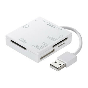 【5個セット】 サンワサプライ USB2.0 カードリーダー 4スロット ホワイト ADR-ML15WNX5