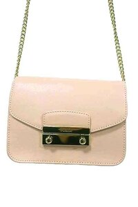 【中古】FURLA フルラ　バッグ　ショルダーバッグ　チェーンショルダーバッグ　レザー　ライトピンク