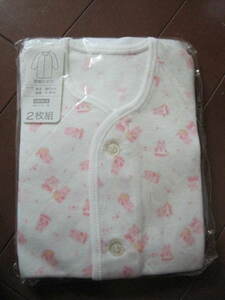 送料無料　新品　未開封　日本製　長袖シャツ　前開き　２枚組　90　女の子　ピンク