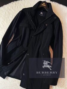 G16【都会的スポーティー】定価15万 超美品●BURBERRY LONDON●圧倒的存在感●ジップアップステンカラーコート●メンズ バーバリーコート