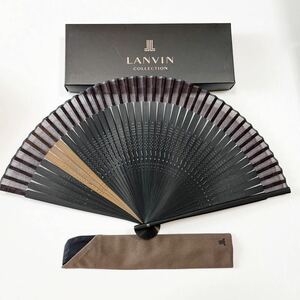 送料140円〜 新品箱付 ランバン LANVAN 扇子 ケース付 6006C