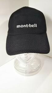 1660送料200円 帽子 mont-bell モンベル STYLE#1118690 サイズ表記 M 56-58 メッシュ キャップ 黒 ブラック ロゴ刺繍 野球帽