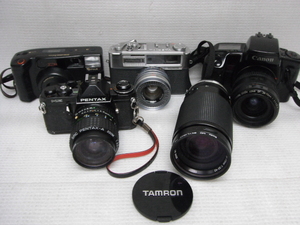 YASHICA minimatic-S Canon EOS100QD PENTAX ME フジ ZOOM CARDIA700 DATE フィルムカメラ TAMRON SP 35-210mm 1:3.5-4.2 レンズ B6-B