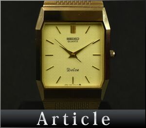 177728□美品 動作確認済 SEIKO セイコー ドルチェ Dolce 腕時計 クォーツ 3針 バーインデックス 9521-5110 メンズ アナログ/ D
