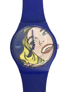 SWATCH◆girl by roy lichtenstein/クォーツ腕時計/アナログ/ラバー/BLU