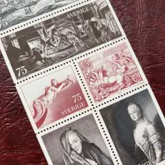 52132セール現品限り　外国切手未使用　スウェーデン発行美術6種揃凹版
