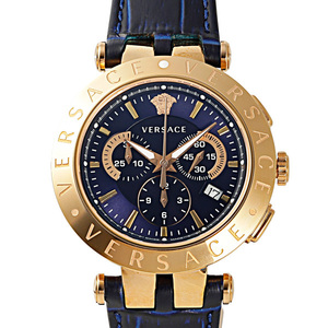 ヴェルサーチ Versace Vレース クロノグラフ VERQ00120 ネイビー文字盤 新品 腕時計 メンズ
