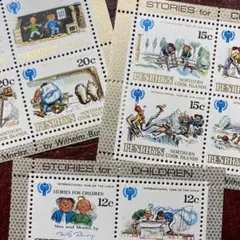 52434セール現品限り　外国切手未使用　ペンリン島発行児童年小型シート3種揃