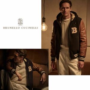 M14★未使用★23-24AW★極上フードつきブルゾン ブルネロクチネリ BRUNELLO CUCINELLI ウール レザー ジャケット パーカー カシミヤ