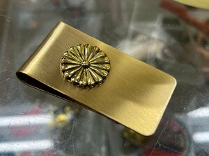 17.5ｍｍ (2) 金色 菊紋 マネークリップ 十六弁八重表菊 菊 御紋 ご紋 ペンダントトップにも 大日本帝国 陸軍海軍 横須賀 戦艦三笠