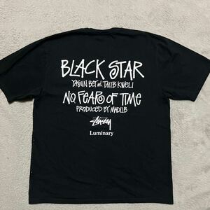 STUSSY BLACK STAR NO FEAR OF TIME tee tシャツ ショーンロゴ　ストックロゴ　黒　ブラック　L