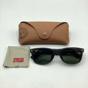 【11540】良品★RAY-BAN レイバン RB2132-F 622 ニューウェイファーラー 偏光 サングラス ブラック マット ケース付き 中古品 二次流通品