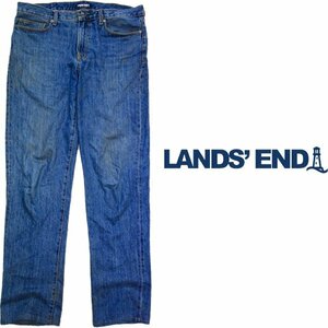 1点物◆ランズエンドLANDS ENDストレートジーンズ古着メンズXL/XXLレディースOKアメカジブランド90sストリート/デニムパンツ/ブルー370403