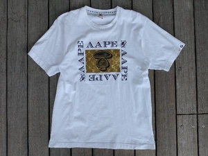 AAPE BY A BATHING APE logo tee 半袖Tシャツ エイプ ホワイト L 店舗受取可