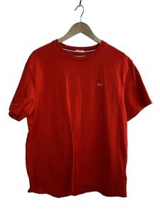 TOMMY JEANS◆Tシャツ/XL/コットン/RED/無地/DM0DM06314