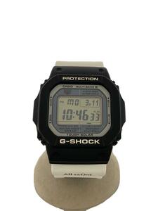 CASIO◆ソーラー腕時計_G-SHOCK/デジタル/ラバー/BLK/WHT//