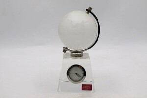 クリスタルダルク　CRISTAL　D’ARQUES　地球儀　時計　インテリア　置物　高さ12.8㎝　硝子/ガラス