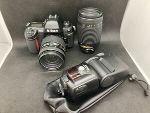 Nikon ニコン F100 AF フィルム一眼レフカメラ +AF NIKKOR 28-105㎜ 1:3.5-4.5D+ED AF NIKKOR 70-300mm 1:4-5.6D レンズ SB-28 おまとめ