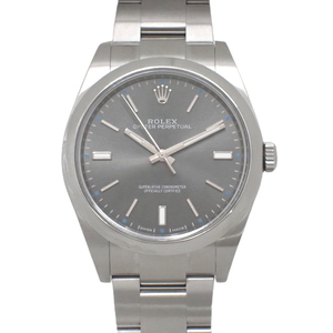 【保証書付】ロレックス 114300 オイスター パーペチュアル SS ランダム番 腕時計 2017年購入 グレー シルバー 40802069717 【アラモード】
