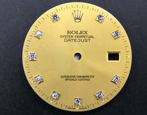 1円～！ROLEX ロレックス 純正ダイヤル DATEJUST デイトジャスト Ref.16233G用 シャンパン文字盤 メンズ腕時計 パーツ